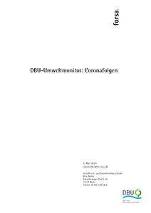 DBU-Umweltmonitor: Corona-Folgen