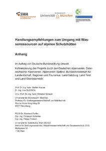 Handlungsempfehlungen zum Umgang mit Wasserressourcen auf alpinen Schutzhütten - Anhang