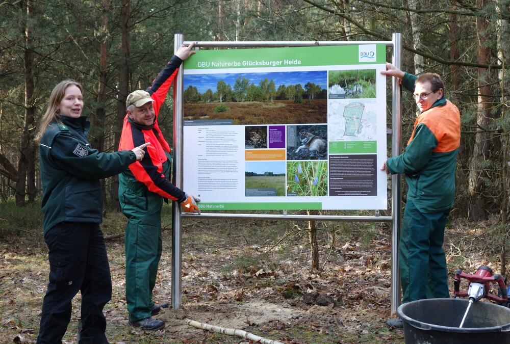 Infotafel für die DBU-Naturerbefläche Glücksburger Heide © Bundesforst