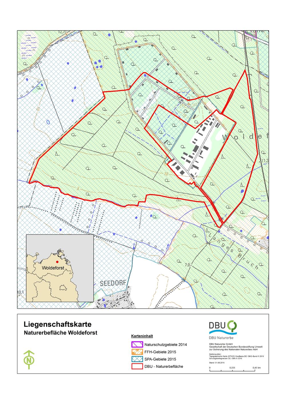 Karte DBU-Naturerbefläche Woldeforst © Deutsche Bundesstiftung Umwelt