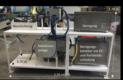 Neuer Beschichtungsstand mit Reinigungs- und Erwärmungseinheit © Deutsche Bundesstiftung Umwelt