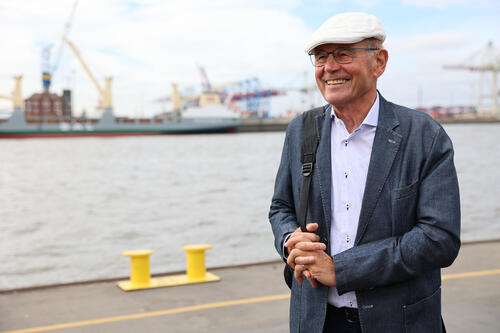 Friedrich Mewis am Hafen © Kathrin Pohlmann/DBU