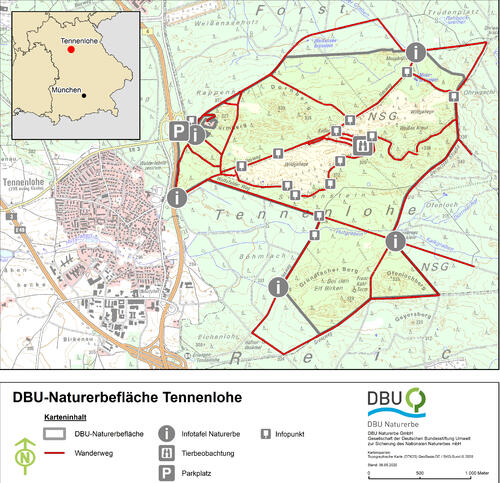 Karte Tennenlohe © DBU Naturerbe GmbH