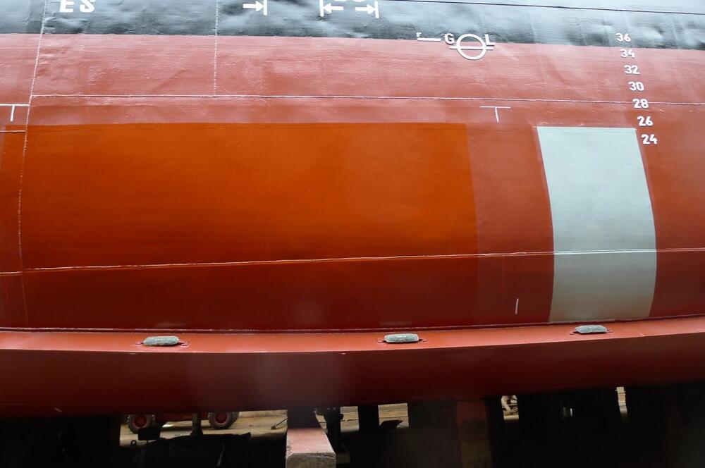 Reinigungsfähige Testbeschichtungen auf der „WEGA“ nach Applikation im November 2015 © LimnoMar