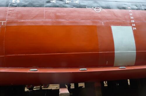 Reinigungsfähige Testbeschichtungen auf der „WEGA“ nach Applikation im November 2015 © LimnoMar