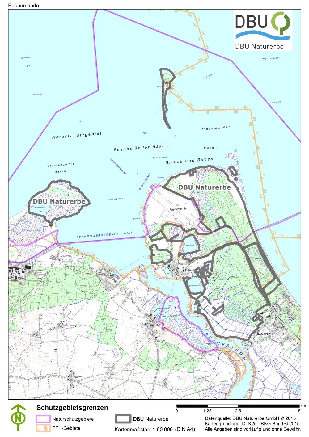 Liegenschaftskarte Naturerbefläche Peenemünde © Deutsche Bundesstiftung Umwelt