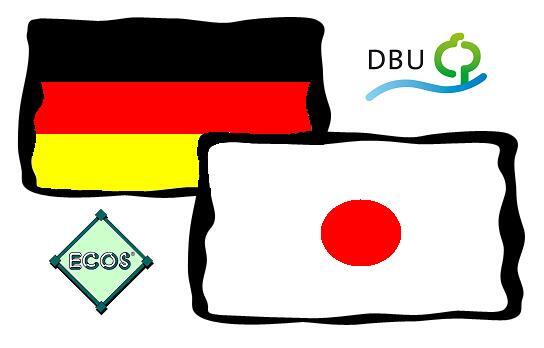 Flaggen Deutschland / Japan - Logos ECOS / DBU 