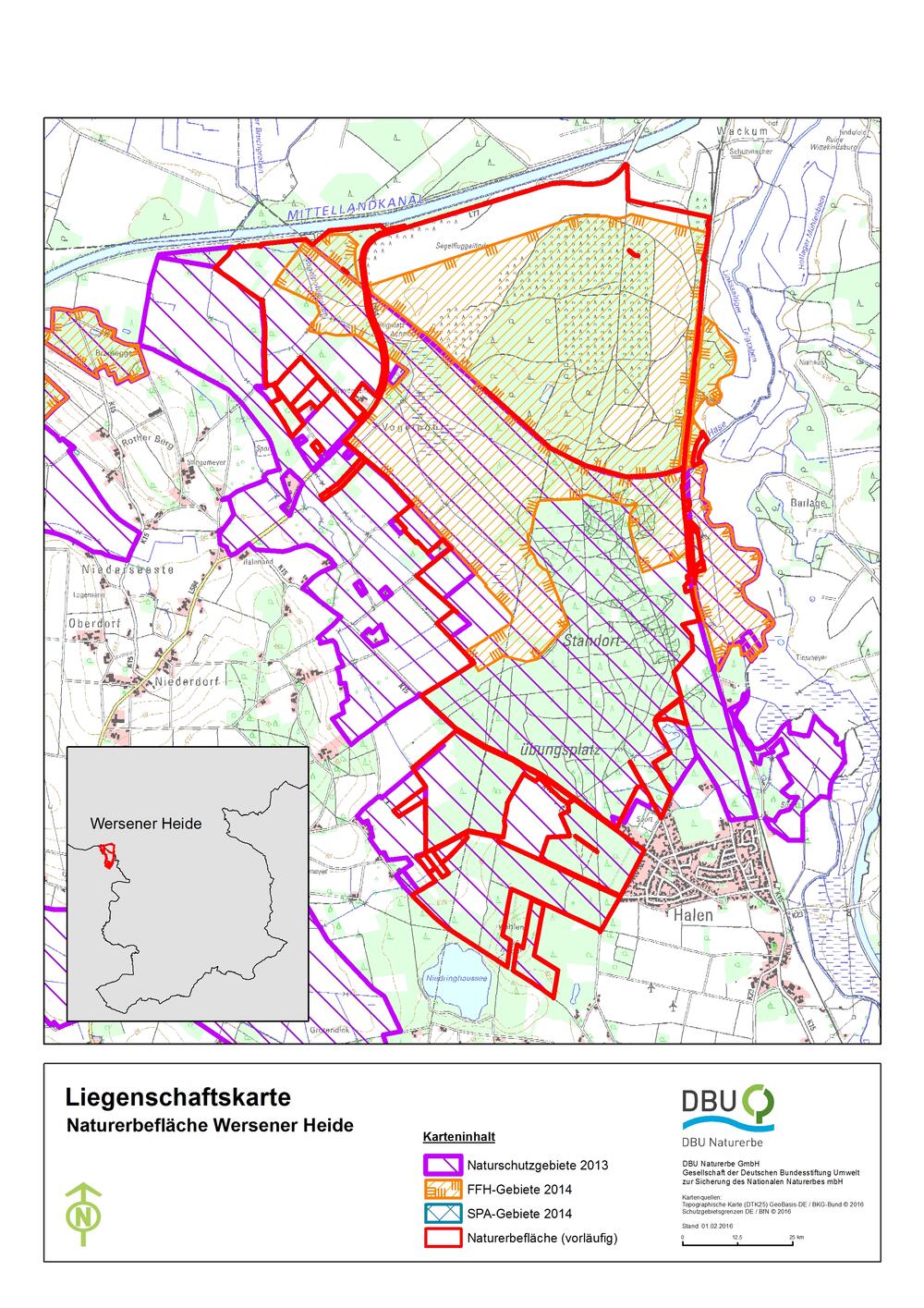 Umrisskarte Wersener Heide © Deutsche Bundesstiftung Umwelt