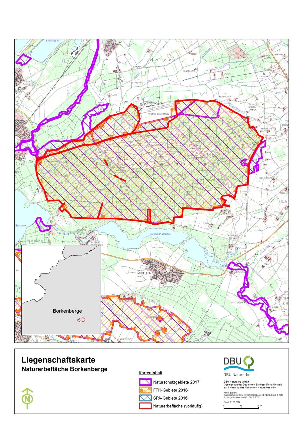 Umrisskarte Borkenberge © Deutsche Bundesstiftung Umwelt