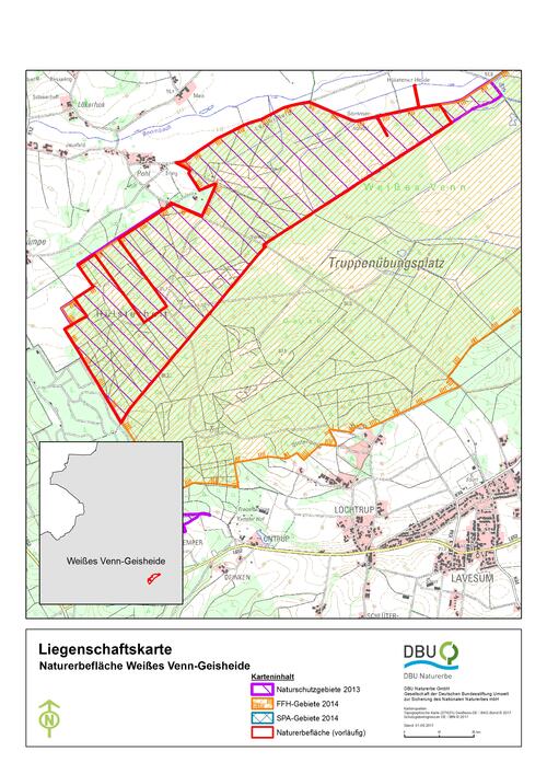 Umrisskarte Weißes Venn-Geisheide © Deutsche Bundesstiftung Umwelt