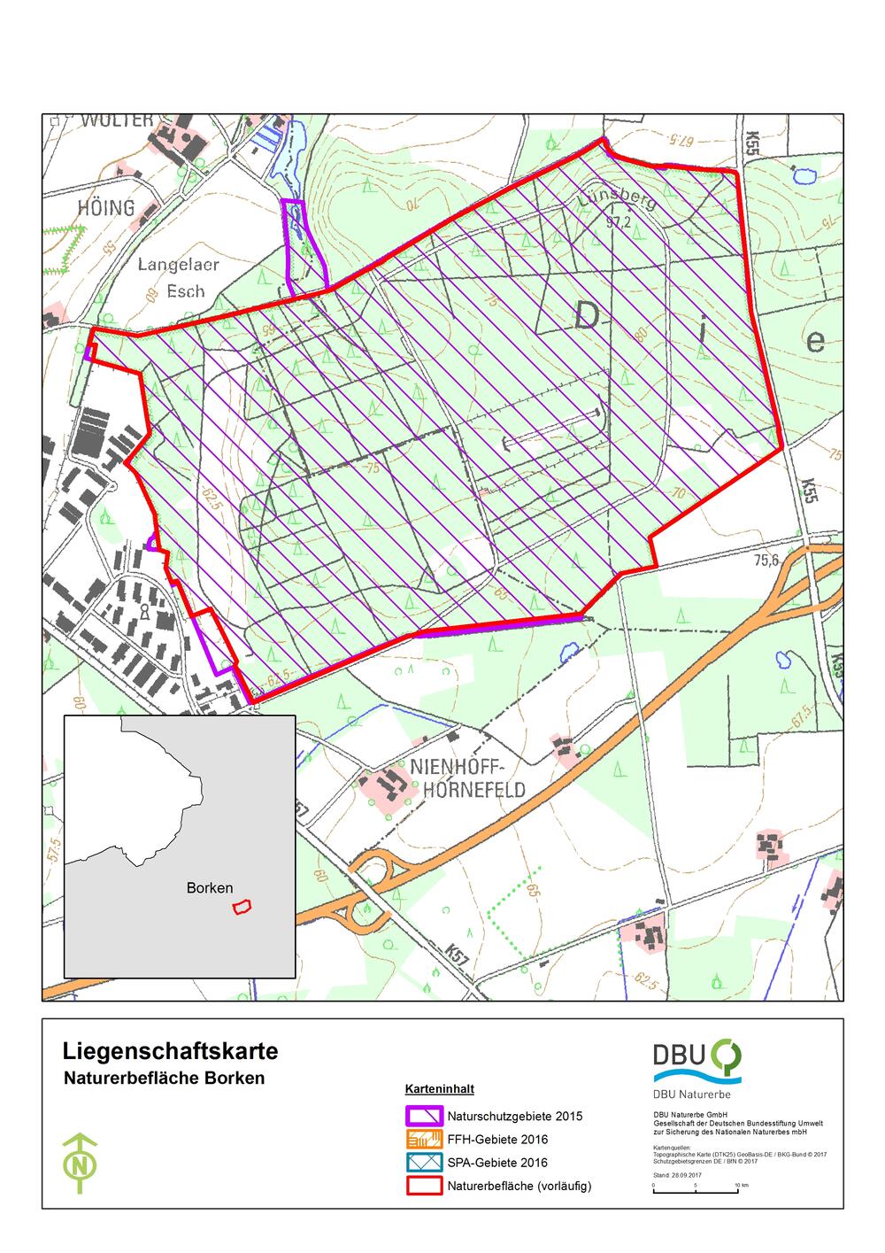 Umrisskarte Borken © Deutsche Bundesstiftung Umwelt