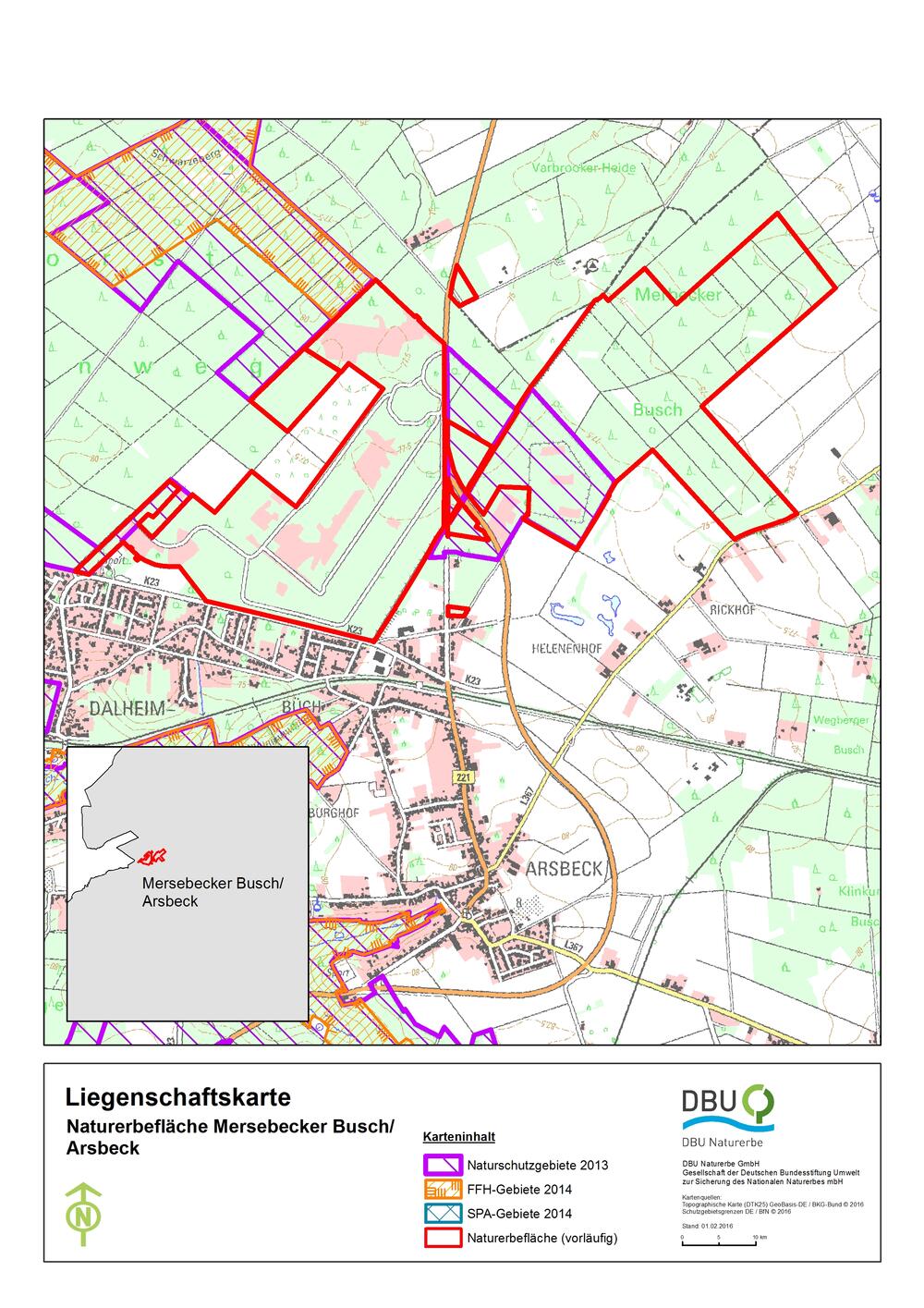 Umrisskarte Arsbeck © Deutsche Bundesstiftung Umwelt