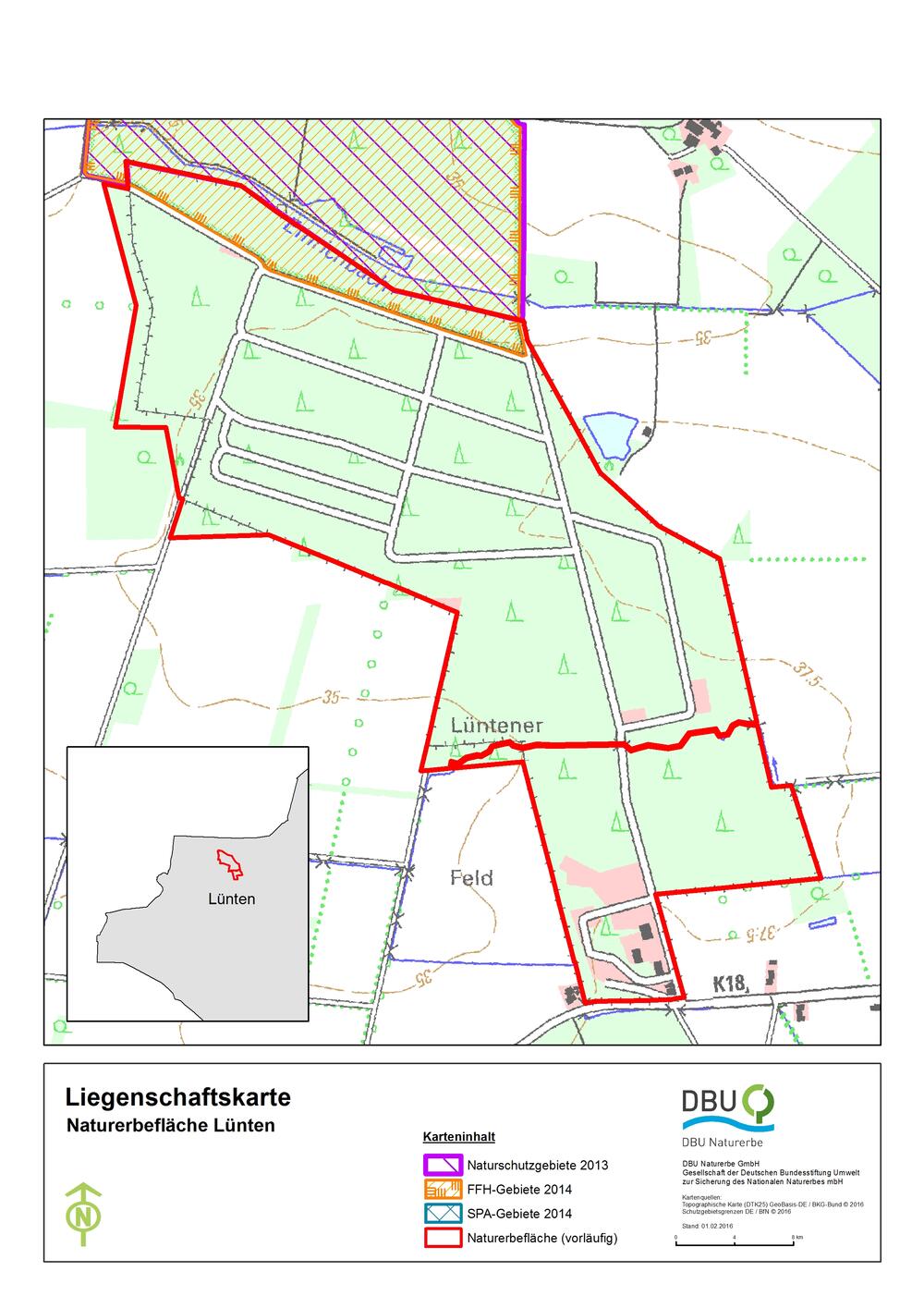 Umrisskarte Lünten © Deutsche Bundesstiftung Umwelt