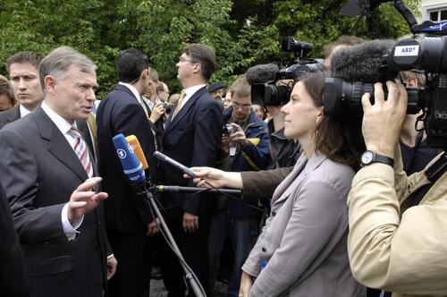 Im Blickpunkt medialen Interesses: Bundespräsident Horst Köhler bei der Woche der Umwelt. 