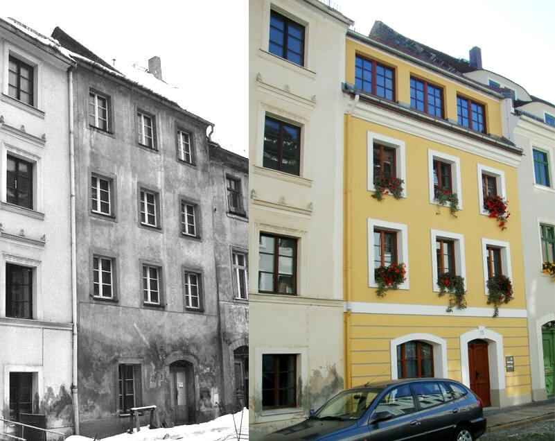 Gebäude vorher und nachher 