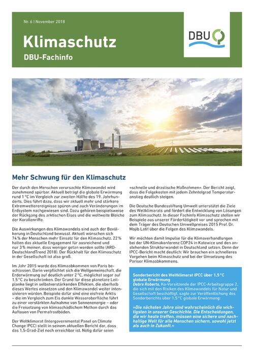 Titelblatt Fachinfo Klimaschutz &copy; DBU