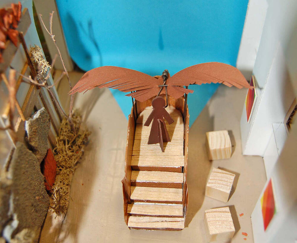 Vogel-Flug-Simulator im Herrenpavillion des Schlosses Neschwitz - Modell 