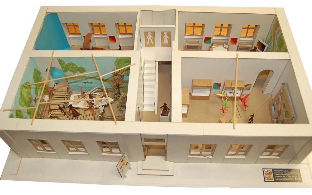 Modell des Herrenpavillions des Schlosses Neschwitz 