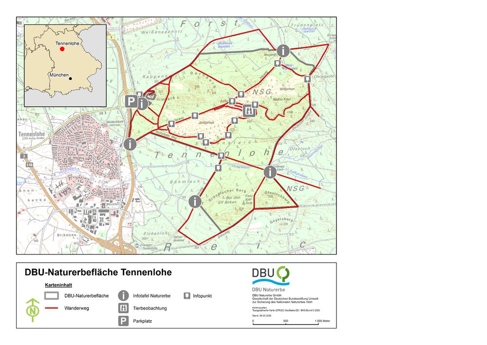 Karte Tennenlohe © DBU Naturerbe