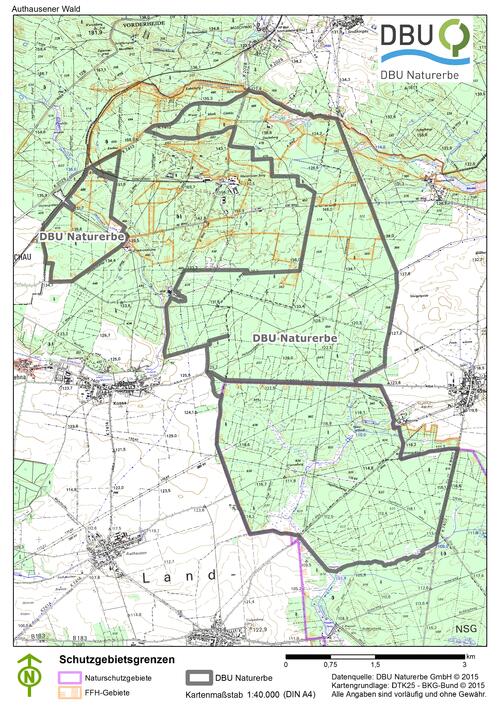 Karte DBU-Naturerbefläche Authausener Wald © DBU
