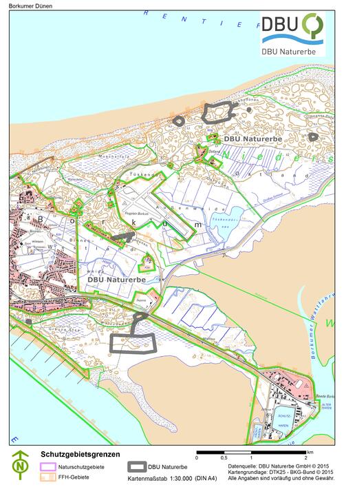 Übersichtskarte Borkumer Dünen © DBU