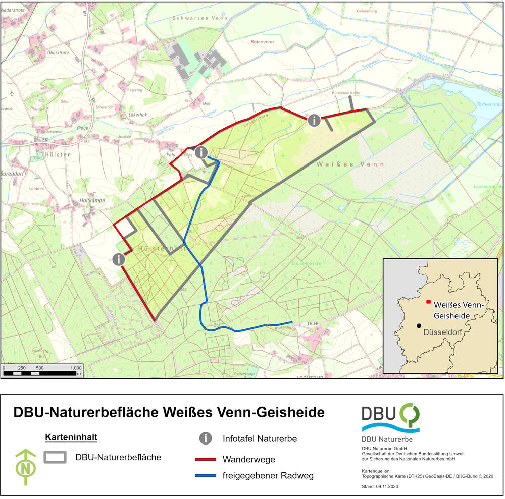 Karte DBU-Naturerbefläche Weißes Venn-Geisheide 