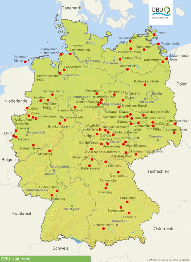 DBU-Naturerbeflächen in Deutschland 