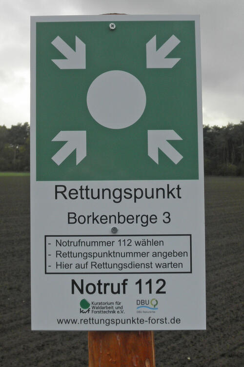 Rettungspunkt Borkenberge © Bundesforstbetrieb Rhein-Weser/Techtmann