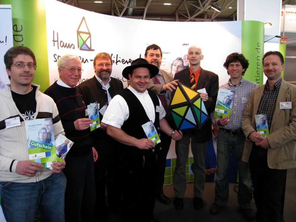 Handwerker am Messestand 