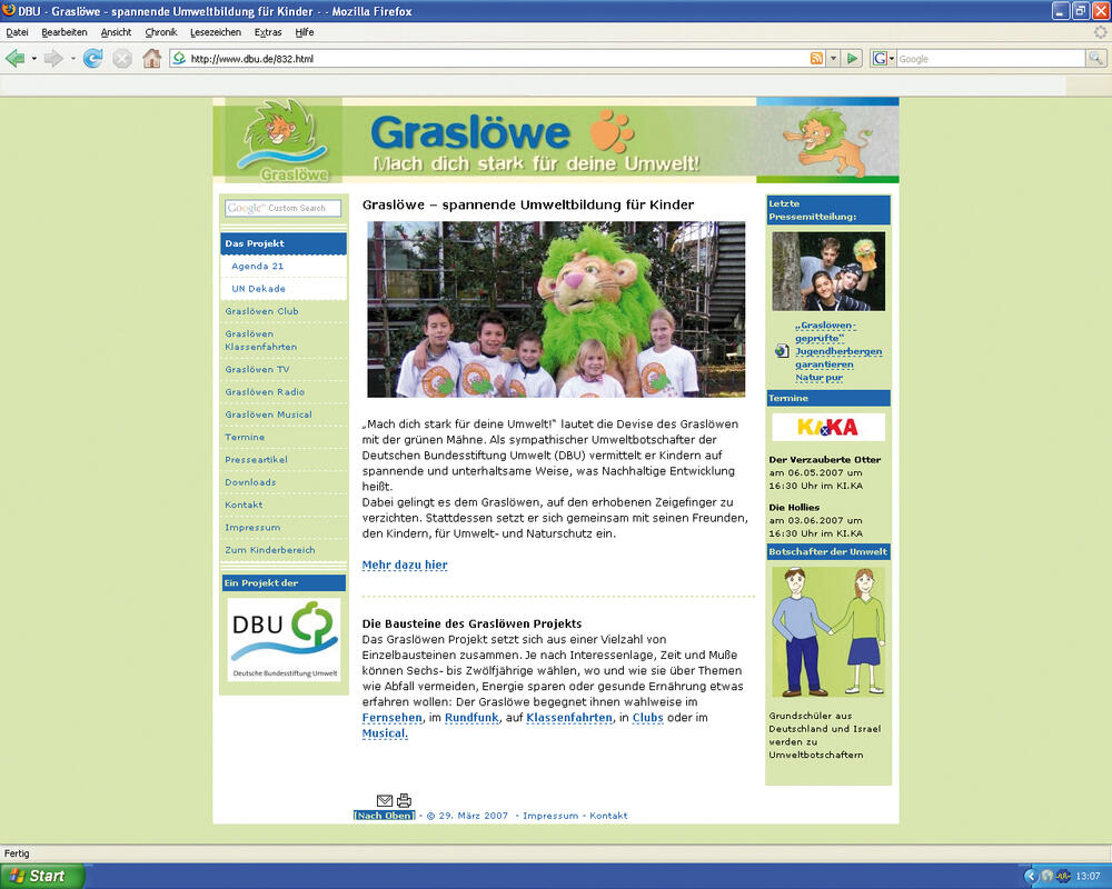Graslöwen-Website mit Relaunch 