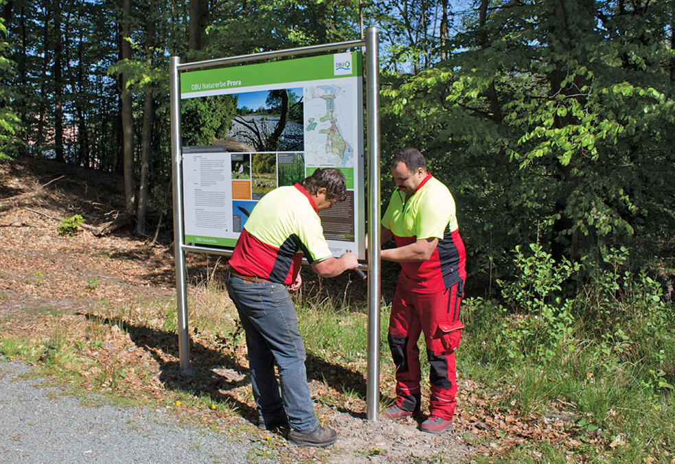 Infotafel für DBU-Naturerbefläche Prora © Naturerbe Zentrum Rügen