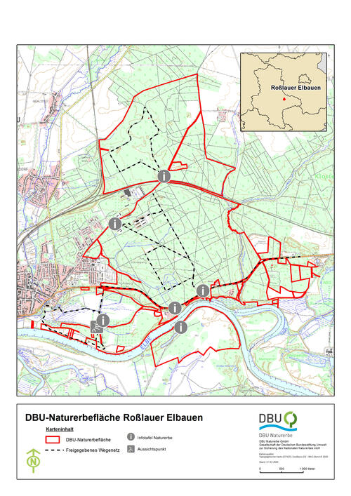 Karte DBU-Naturerbefläche Roßlauer Elbauen © Deutsche Bundesstiftung Umwelt