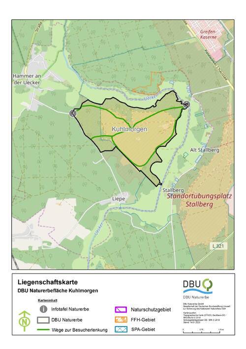 Liegenschaftskarte der DBU-Naturerbefläche Kuhlmorgen  © DBU