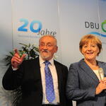 Hubert Weinzierl im Gespräch mit  Bundeskanzlerin Dr. Angela Merkel 