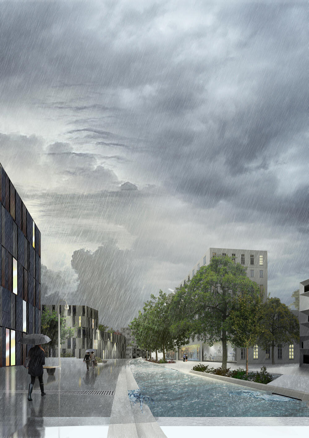 Klimafolgen Starkregen Stadt © MUST