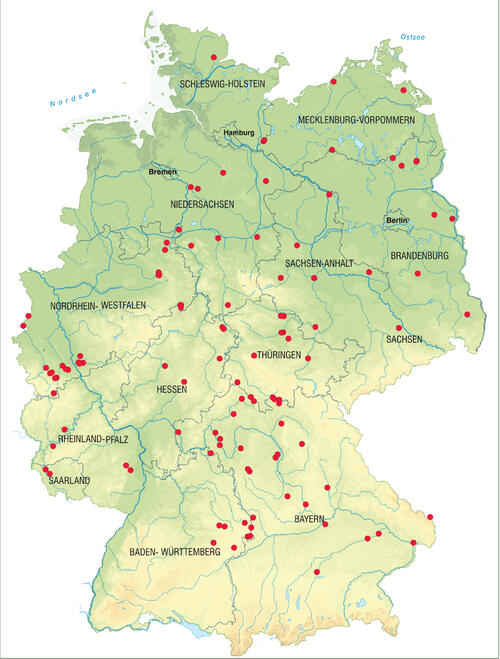 Übersichtskarte gesicherter Schutzäcker (Stand Mai 2014) © Stefan Meyer
