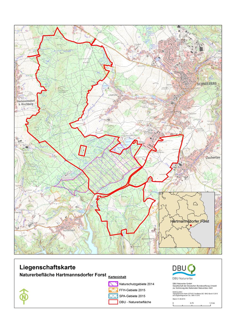 Umrisskarte Hartmannsdorfer Forst © Deutsche Bundesstiftung Umwelt
