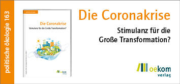 Cover politische ökologie Corona © oekom verlag