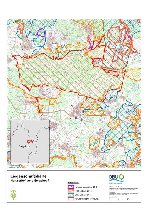 Liegenschaftskarte DBU-Naturerbefläche Stegskopf &copy; Deutsche Bundesstiftung Umwelt