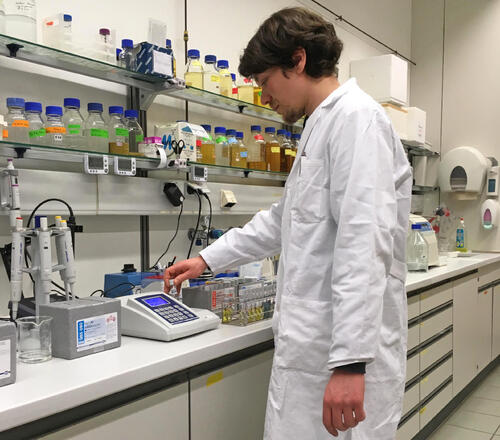 Bestimmung von Phosphor im Labor &copy; Christine Süring/UFZ