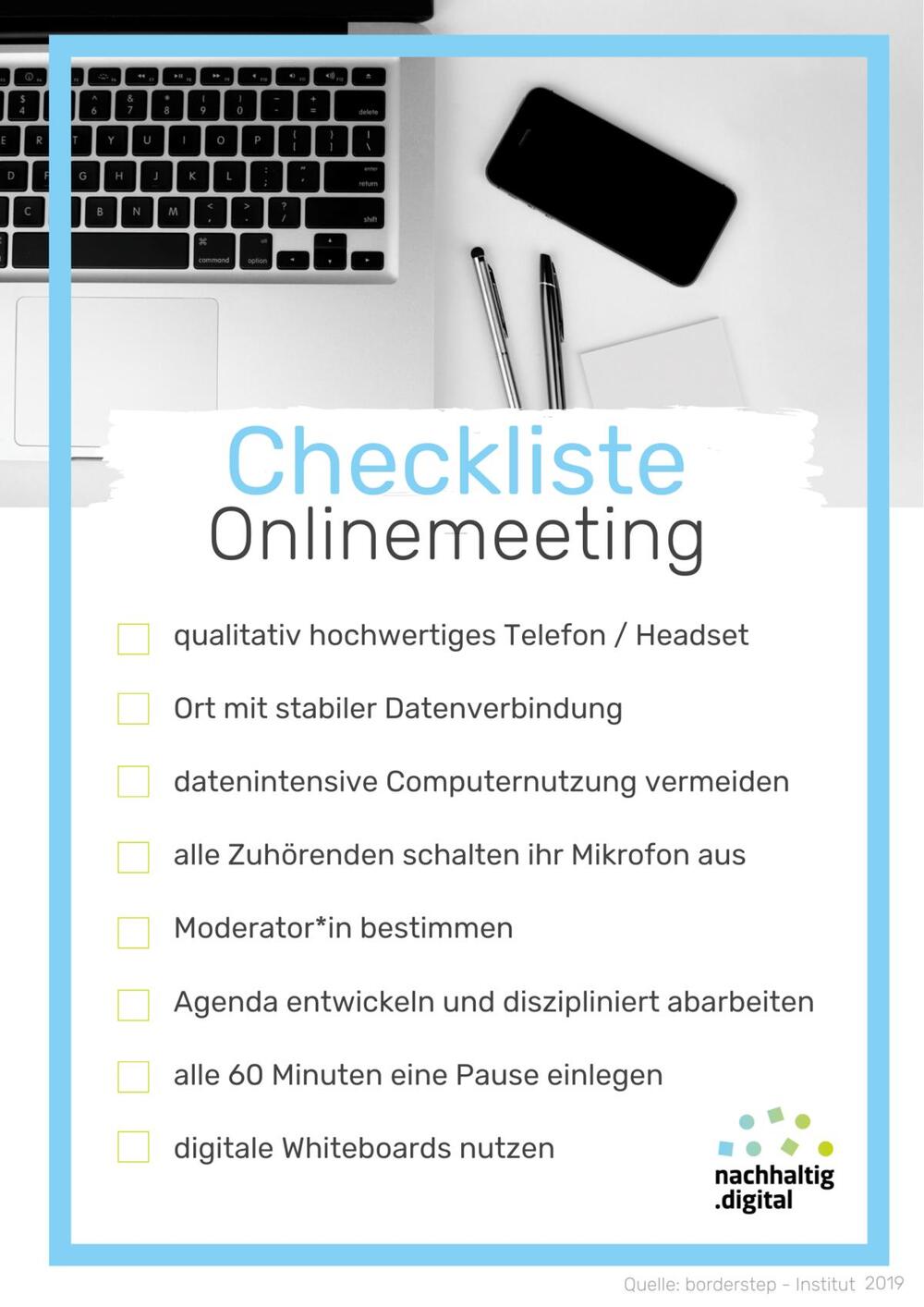 Checkliste Online-Meeting nachhaltig.digital © nachhaltig.digital