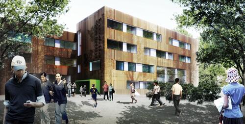 Grafik Haupteingang Josef-Zerhoch-Mittelschule &copy; kplan AG