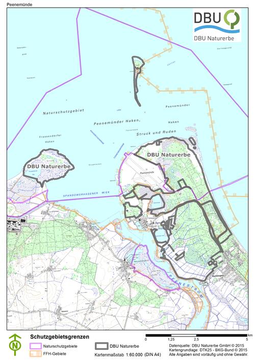 Liegenschaftskarte Naturerbefläche Peenemünde © Deutsche Bundesstiftung Umwelt