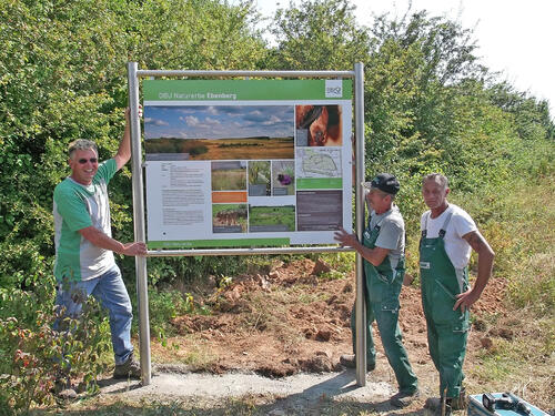 Infotafel für DBU-Naturerbefläche Ebenberg © Bundesforst
