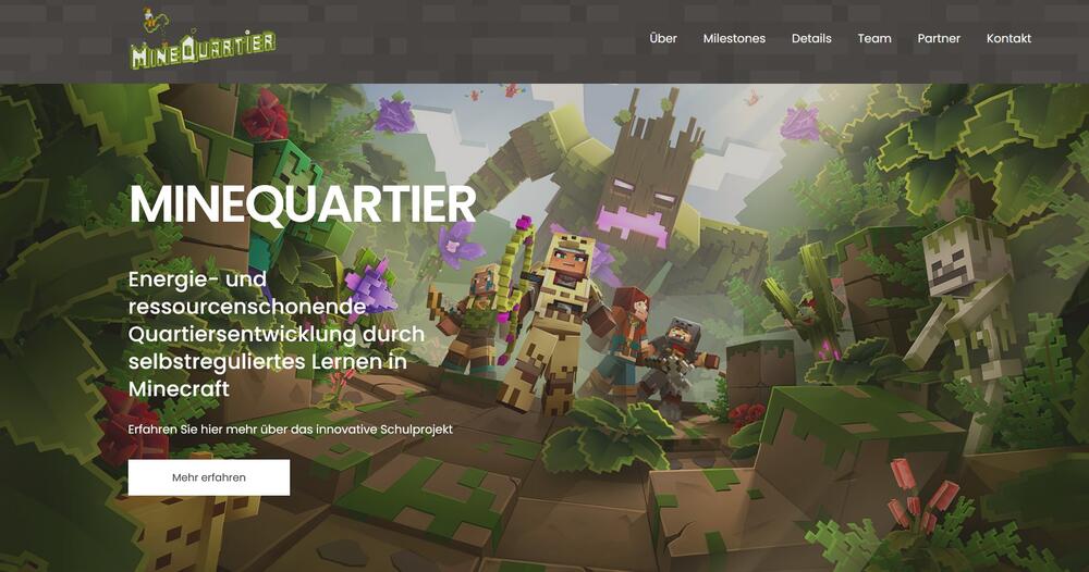 Informationen zum Projekt gibt es auch auf der Webseite.  © Minecraft Education Edition MineQuartier UOS 