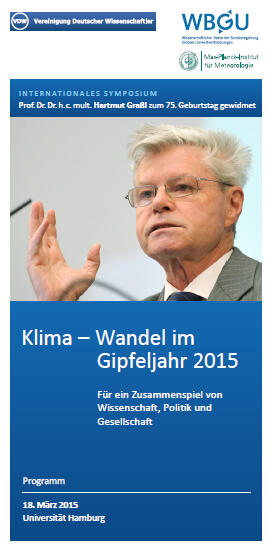Prof. Dr. Hartmut Graßl, Umweltpreisträger der DBU und Direktor emeritus am Max-Planck-Institut für Meteorologie, Hamburg  