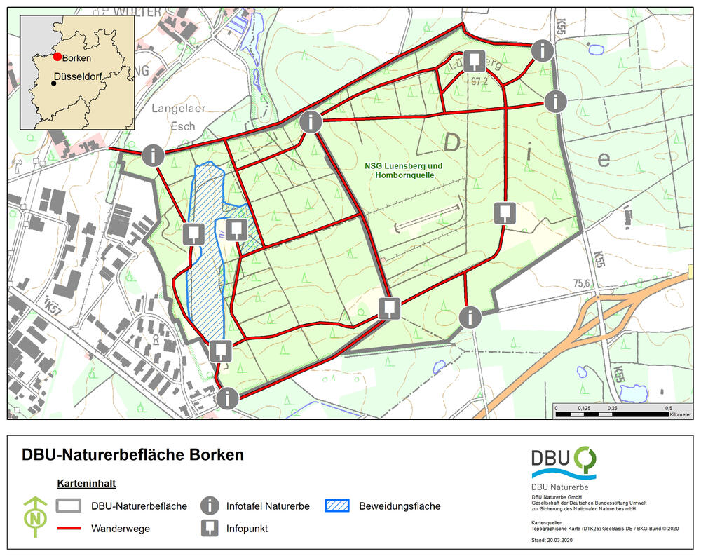 Karte Wegeführung Borken © Deutsche Bundesstiftung Umwelt