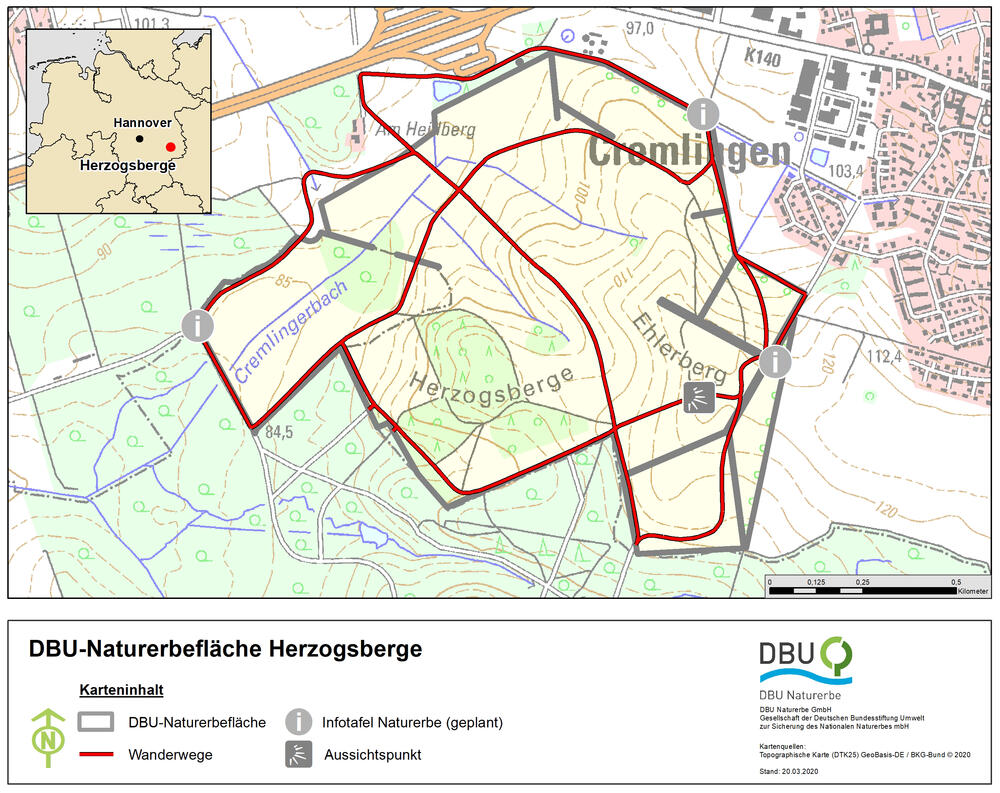 Wegeführung Herzogsberge © Deutsche Bundesstiftung Umwelt