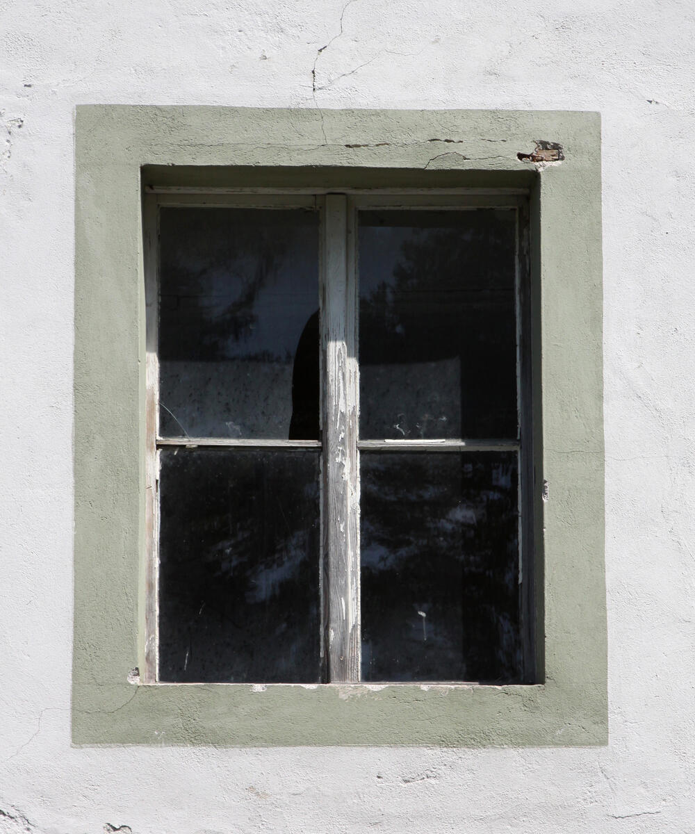 Historisches Fenster im Obergeschoss der Alten Schäfflerei  