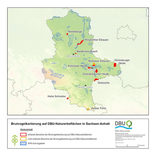 Karte Brutvogelkartierung © DBU Naturerbe